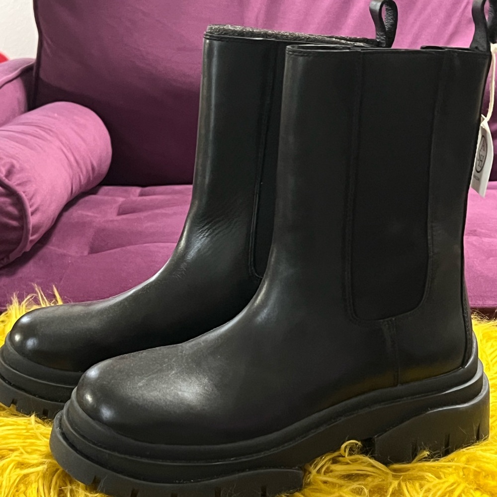 Ash Storm Women's Black Leather Mid-Calf Boots Size 39